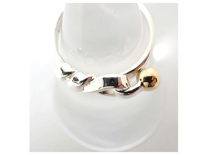 Autre Marque Anello a fascia Tiffany & Co. in argento sterling e oro giallo - vista 9