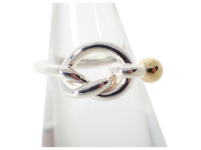 Autre Marque Anello a fascia Tiffany & Co. in argento sterling e oro giallo - vista 2