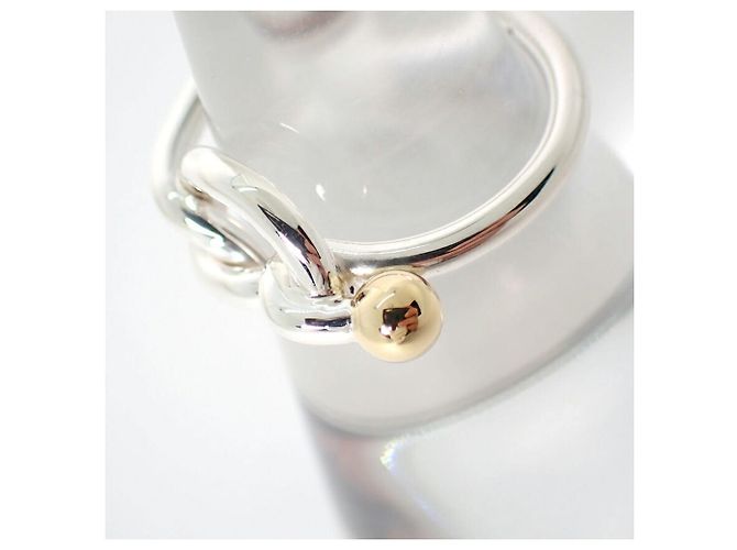 Autre Marque Anello a fascia Tiffany & Co. in argento sterling e oro giallo - vista 3