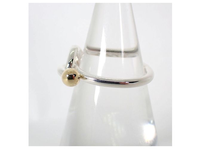 Autre Marque Anello a fascia Tiffany & Co. in argento sterling e oro giallo - vista 4