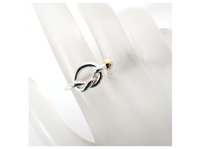 Autre Marque Anello a fascia Tiffany & Co. in argento sterling e oro giallo - vista 6