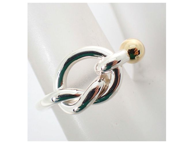 Autre Marque Anello a fascia Tiffany & Co. in argento sterling e oro giallo - vista 7