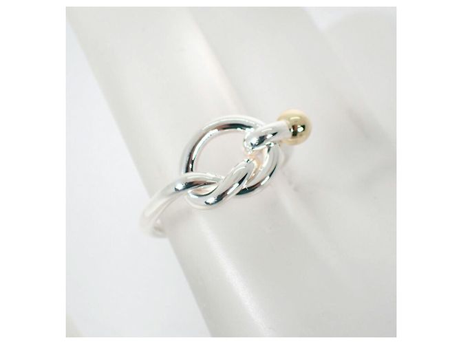 Autre Marque Anello a fascia Tiffany & Co. in argento sterling e oro giallo - vista 8