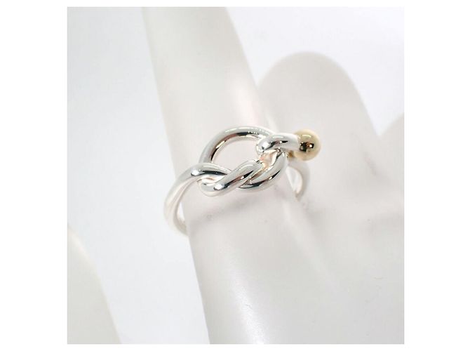 Autre Marque Anello a fascia Tiffany & Co. in argento sterling e oro giallo - vista 9