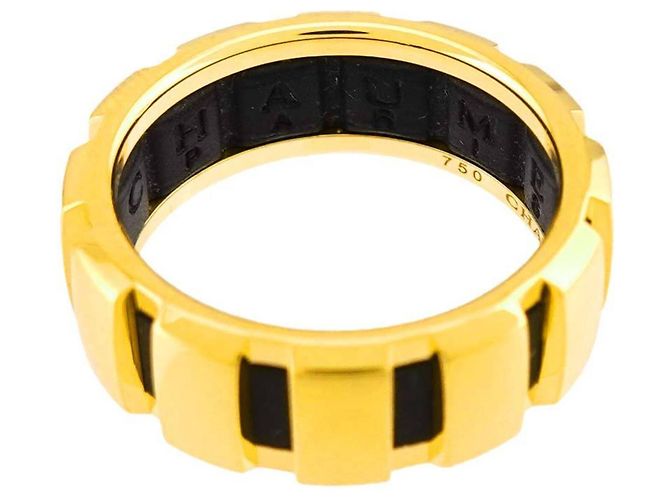 Anel Chaumet Class One #53 em borracha e ouro amarelo - vista 4