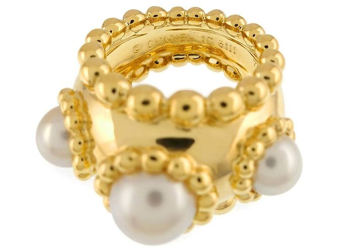 Anello Three Ball Chanel in oro giallo 18K - vista 3