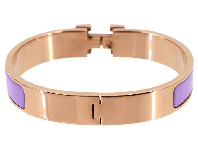 Hermès Brazalete Hermes Clic H GM en Lilac Rose Gold - vista 2
