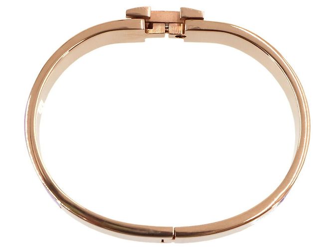 Hermès Brazalete Hermes Clic H GM en Lilac Rose Gold - vista 3