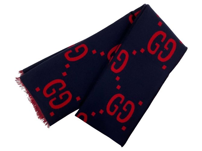 Sciarpa Gucci in misto lana e seta jacquard GG - vista 2