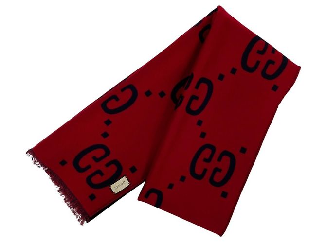 Sciarpa Gucci in misto lana e seta jacquard GG - vista 3