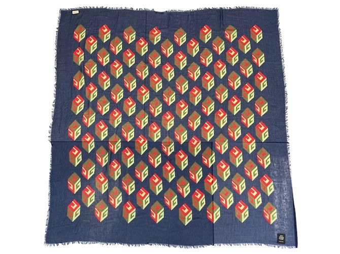 Stola in seta e rayon Gucci Cube Logo - vista 2