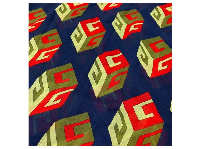 Stola in seta e rayon Gucci Cube Logo - vista 5
