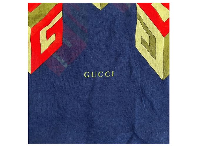 Stola in seta e rayon Gucci Cube Logo - vista 6