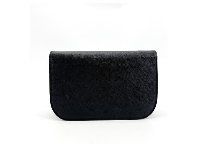 Clutch Conversível com Aba Prada em Couro Saffiano Small - vista 2
