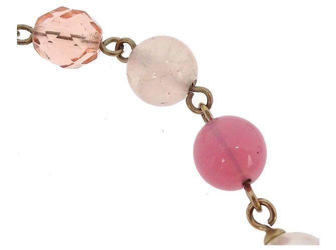 Collana Chanel CC in perle finte e metallo corta - vista 3