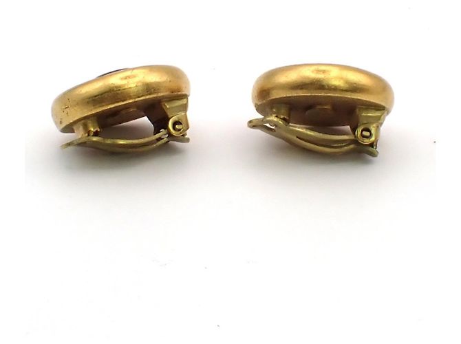 Chanel Vintage runde CC Clip-Ons aus Metall und Kunstperlen - Ansicht 2