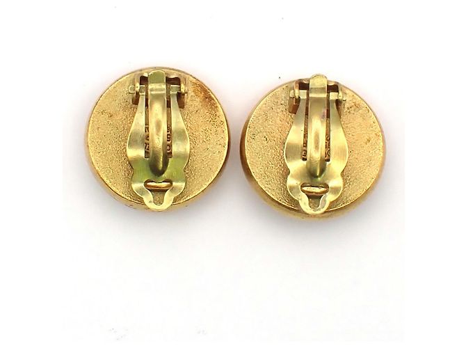 Chanel Vintage runde CC Clip-Ons aus Metall und Kunstperlen - Ansicht 4