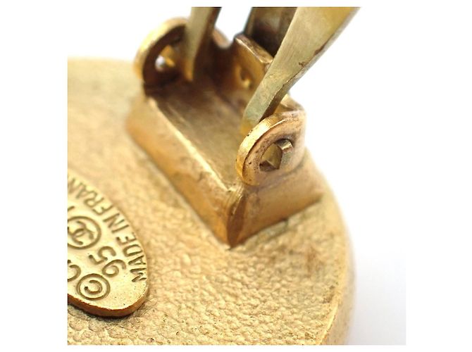 Chanel Vintage runde CC Clip-Ons aus Metall und Kunstperlen - Ansicht 6