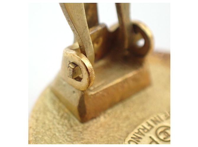 Chanel Vintage runde CC Clip-Ons aus Metall und Kunstperlen - Ansicht 7