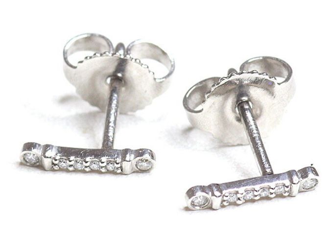 Autre Marque Tiffany & Co. Fleur de Lis Platin Stecker-Ohrringe - Ansicht 2