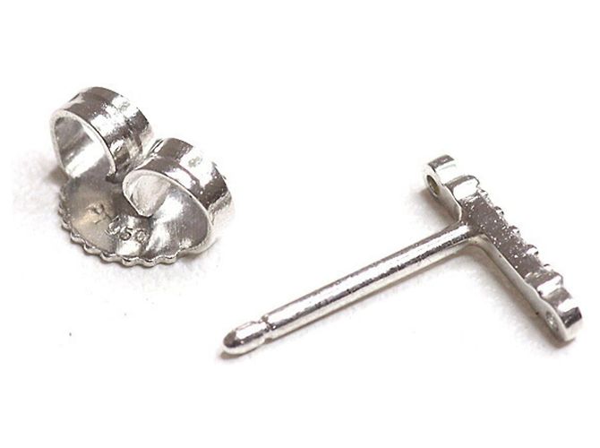Autre Marque Tiffany & Co. Fleur de Lis Platin Stecker-Ohrringe - Ansicht 3