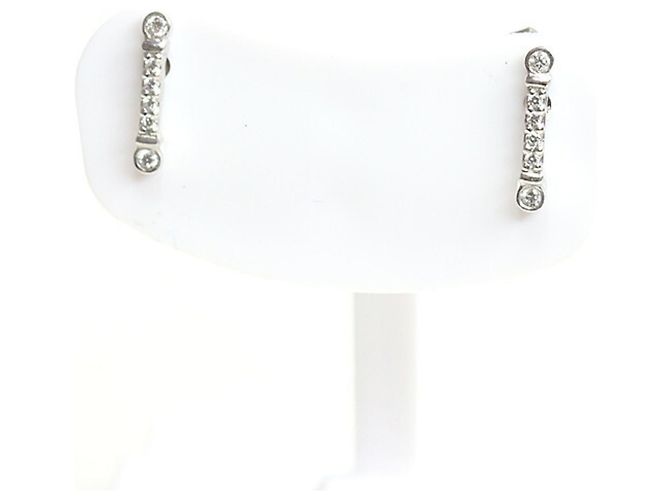 Autre Marque Tiffany & Co. Fleur de Lis Platin Stecker-Ohrringe - Ansicht 6