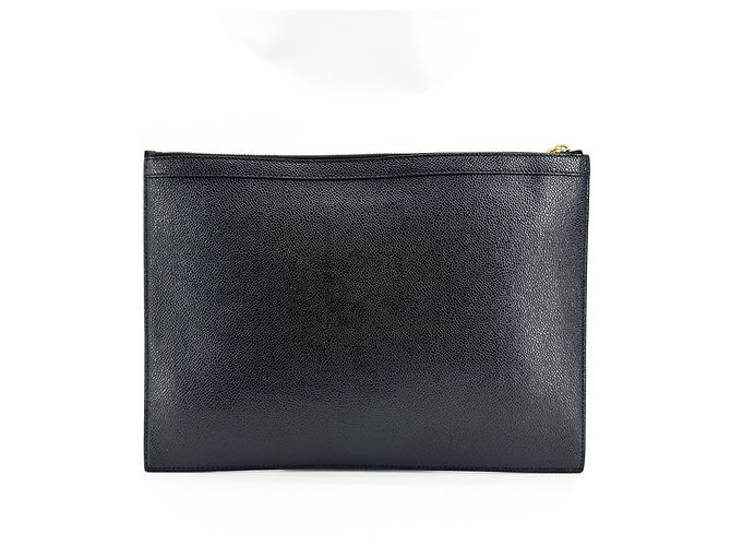 Porte-documents zippé en cuir avec appliqué Thom Browne - vue 2