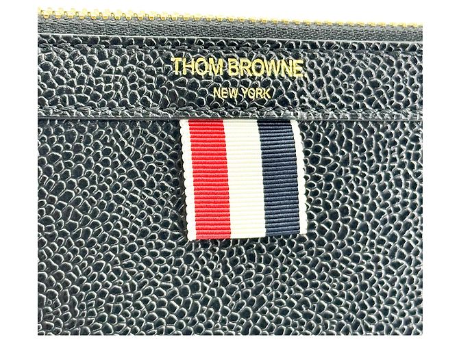 Porte-documents zippé en cuir avec appliqué Thom Browne - vue 6