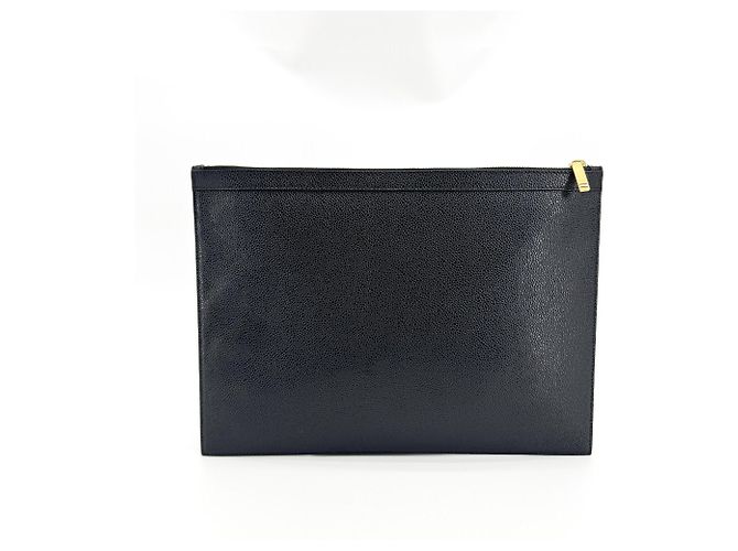 Porte-documents zippé en cuir avec appliqué Thom Browne - vue 2