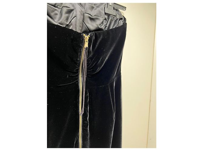 Marc by Marc Jacobs schwarzes Samtkleid trägerlos mit Schleife - Ansicht 6