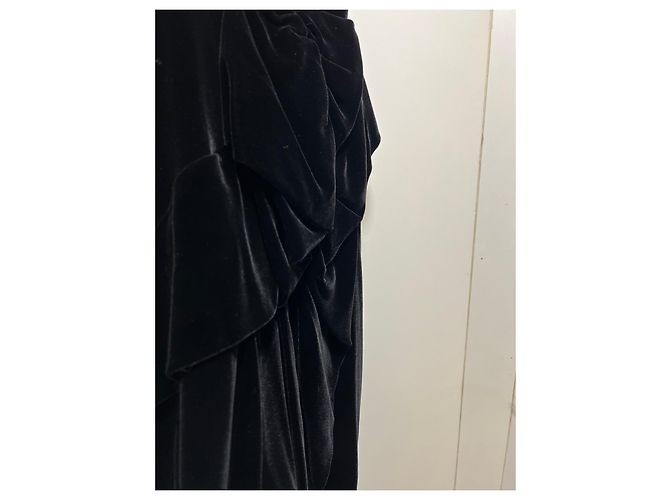 Marc by Marc Jacobs schwarzes Samtkleid trägerlos mit Schleife - Ansicht 9
