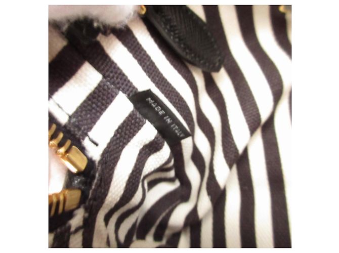 Prada Canapa 1NA021 Handtasche Pouch aus Canvas Schwarz - Ansicht 5