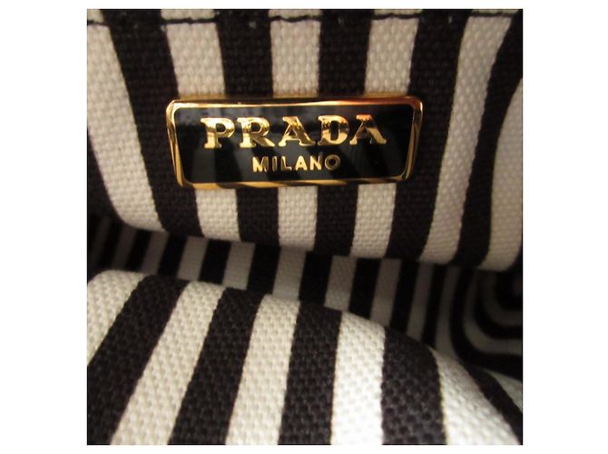Prada Canapa 1NA021 Handtasche Pouch aus Canvas Schwarz - Ansicht 7