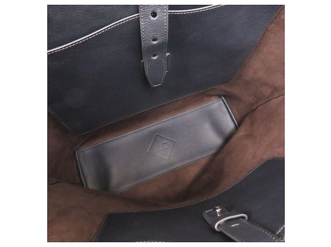 Alfred Dunhill Sac cabas Dunhill Chiltern en cuir Navy - vue 6