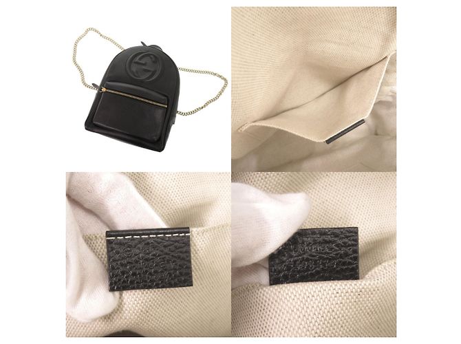 Mochila de couro Gucci Soho Interlocking G - vista 7