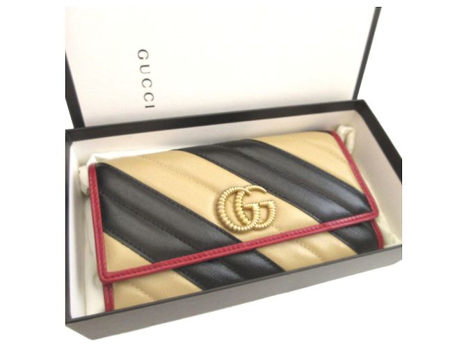 Portafoglio lungo bi-fold in pelle Gucci GG Marmont - vista 2