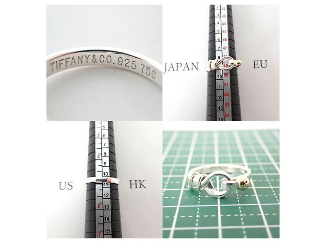 Autre Marque Anello a fascia Tiffany & Co. in argento sterling e oro giallo - vista 10