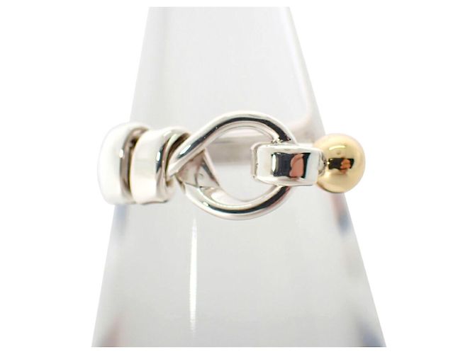 Autre Marque Anello a fascia Tiffany & Co. in argento sterling e oro giallo - vista 2