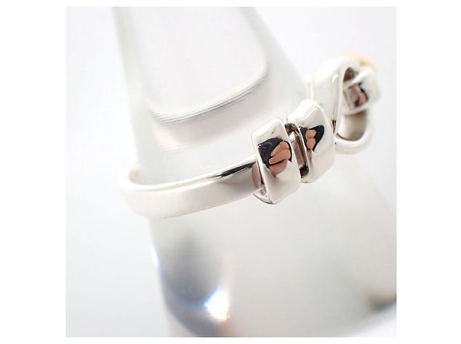 Autre Marque Anello a fascia Tiffany & Co. in argento sterling e oro giallo - vista 3