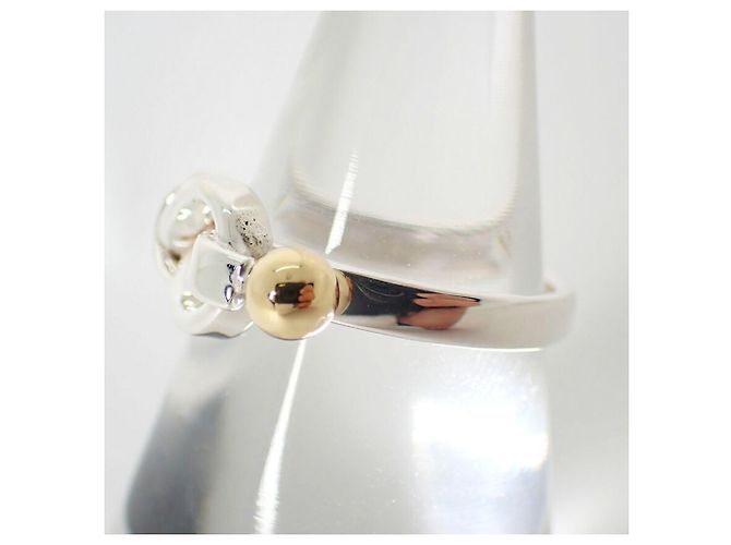 Autre Marque Anello a fascia Tiffany & Co. in argento sterling e oro giallo - vista 4