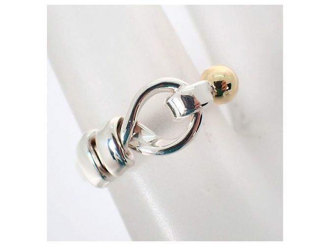 Autre Marque Anello a fascia Tiffany & Co. in argento sterling e oro giallo - vista 6
