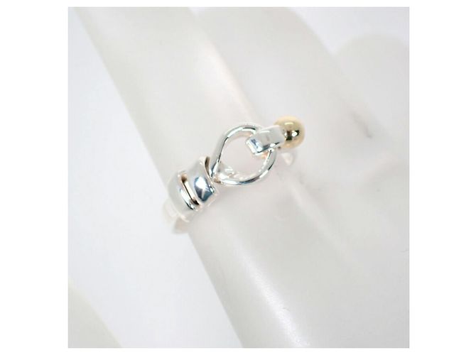 Autre Marque Anello a fascia Tiffany & Co. in argento sterling e oro giallo - vista 7
