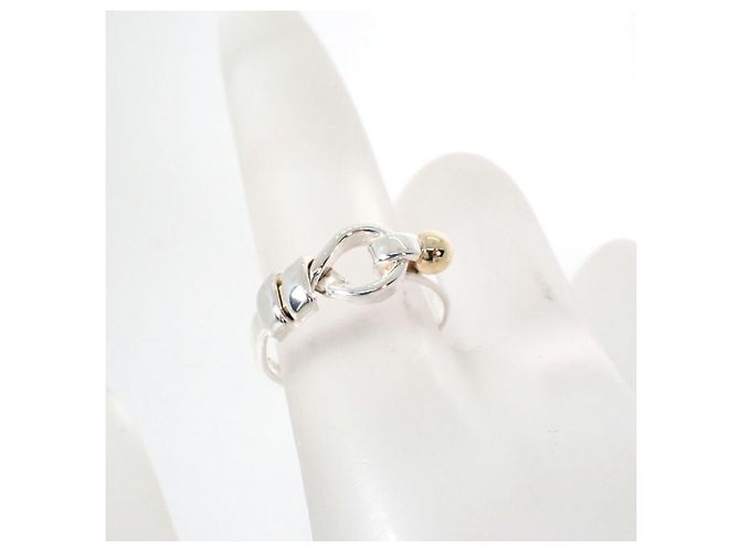 Autre Marque Anello a fascia Tiffany & Co. in argento sterling e oro giallo - vista 8