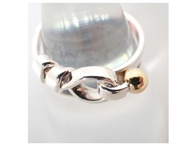 Autre Marque Anello a fascia Tiffany & Co. in argento sterling e oro giallo - vista 9