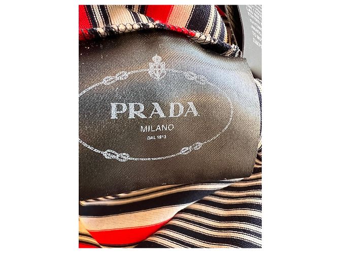 Prada Maglione a righe in cotone con zip - vista 6