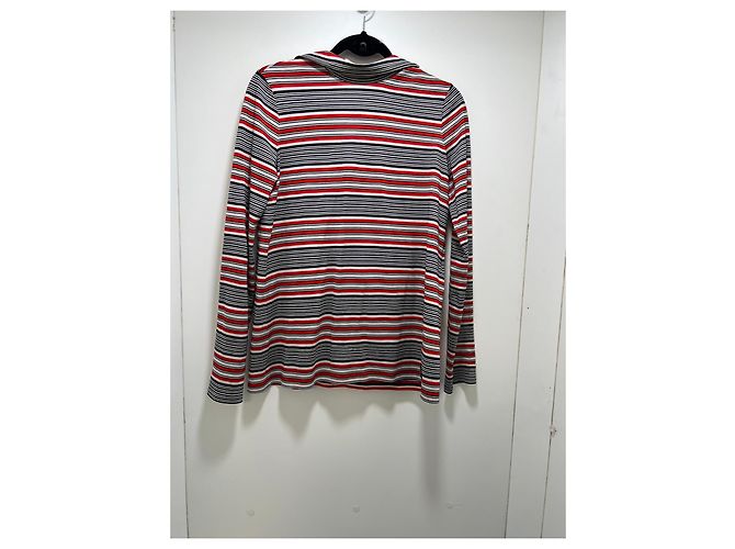 Prada Maglione a righe in cotone con zip - vista 7