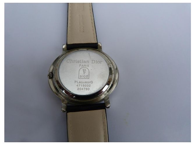 Christian Dior Oblique Monogramm Damenuhr Schwarzes Leder - Ansicht 2