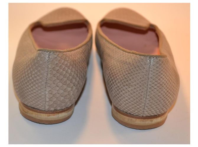 Studio Pollini Grey Python-Effect Leather Ballet Flats - view 4