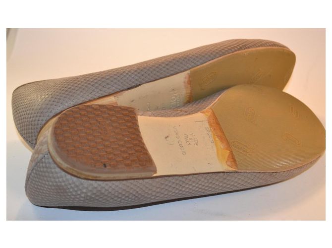 Studio Pollini Grey Python-Effect Leather Ballet Flats - view 5