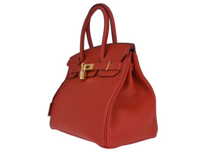 Hermès Hermes Birkin Red Togo with Gold Hardware 30 - vista 3